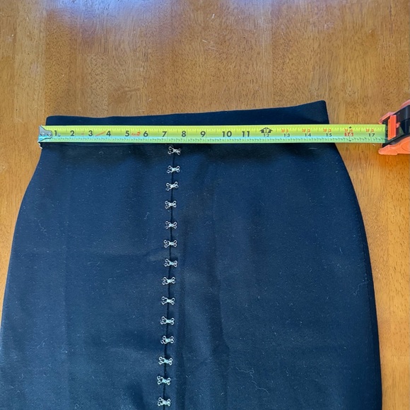 Altuzarra Black Pencil Viscose Blend Skirt with Silver Hook & Eye Details Size M - Picture 6 of 10